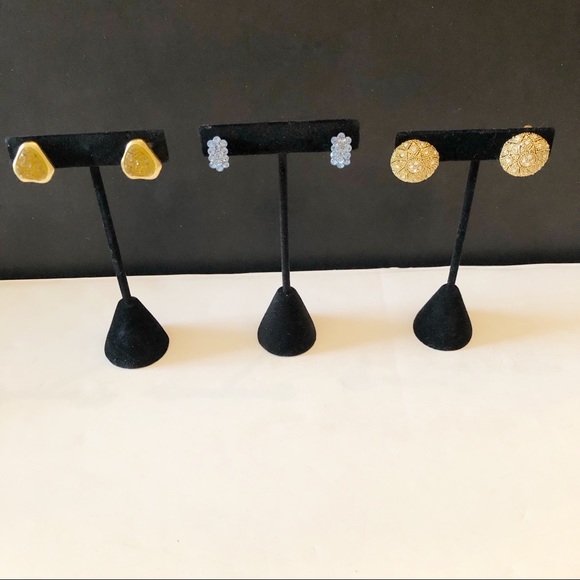 CLIP Earrings. Three Pairs. - Picture 2 of 7